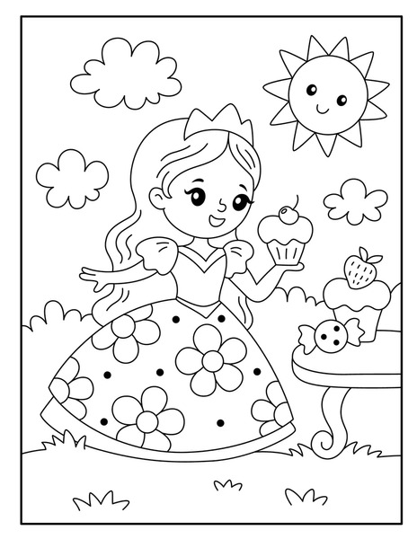 Dress coloring pages royalty