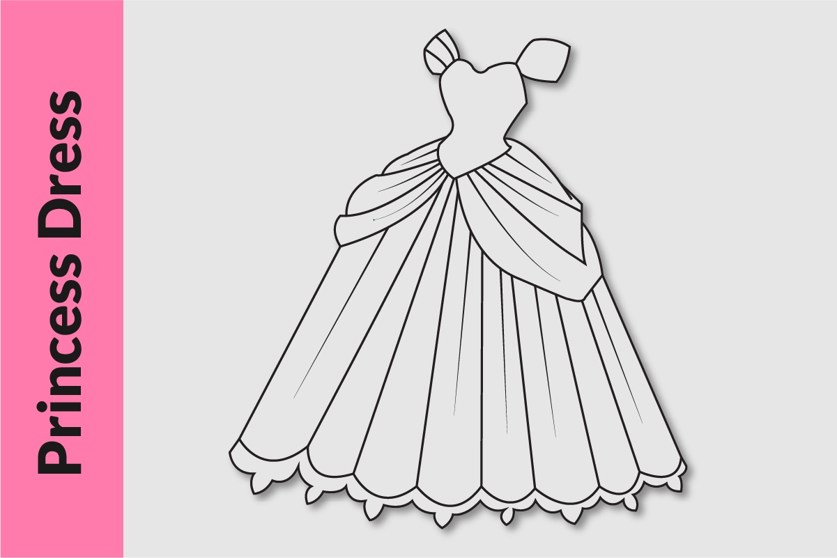 Princess dress coloring page