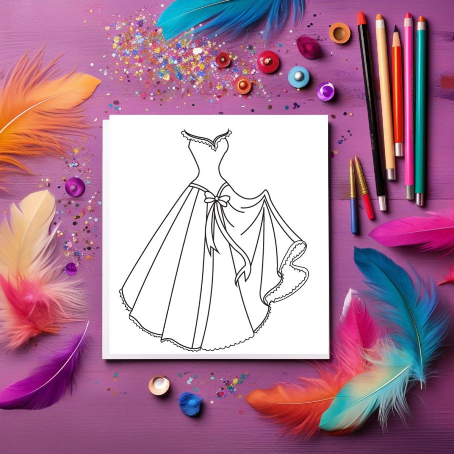 Free printable princess dress loring pages for kids