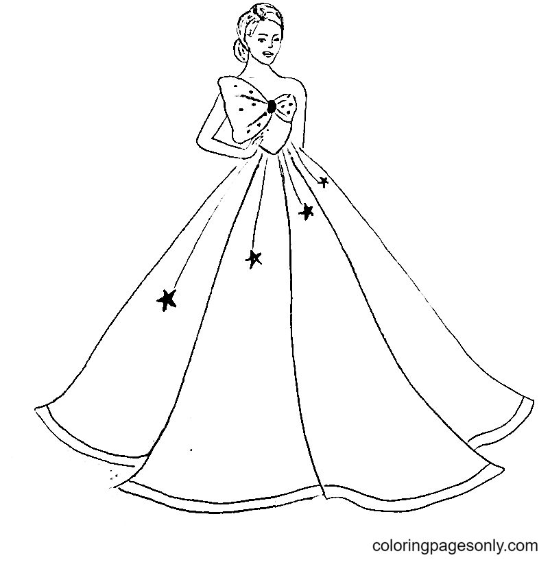 Dress coloring pages printable for free download