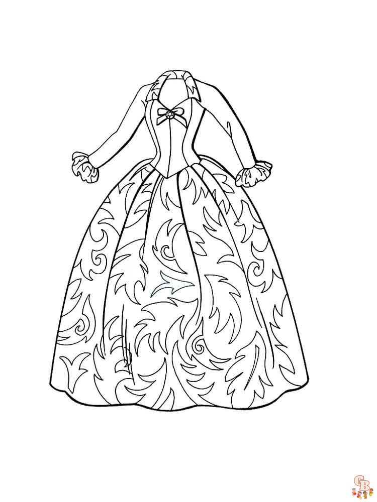 Free dresses coloring pages printable