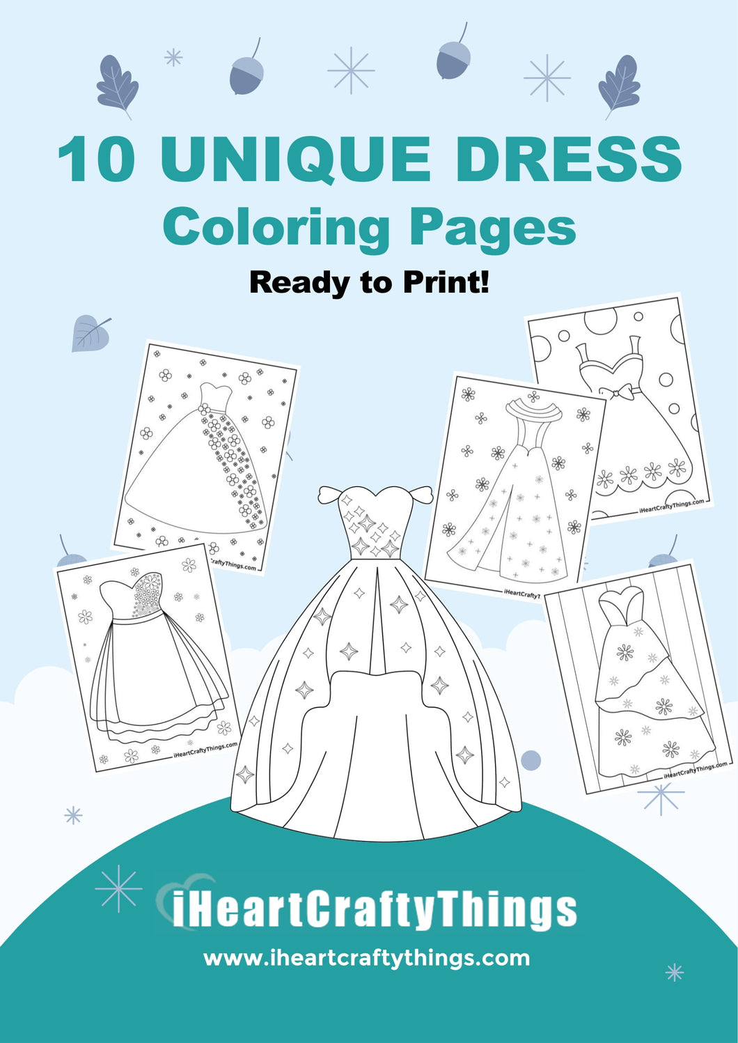 Lovely dress coloring pages â i heart crafty things