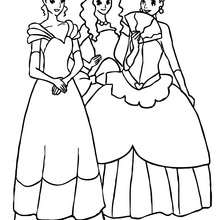 Princesses dresses coloring pages
