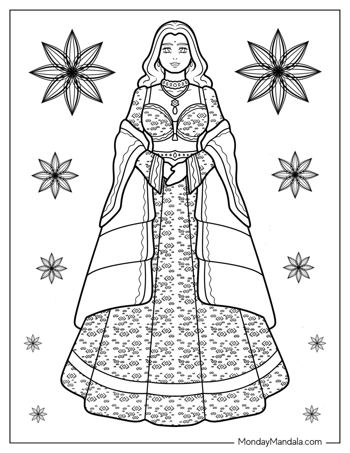 Dress coloring pages free pdf printables