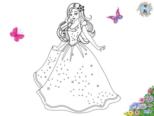 Princess dress coloring page