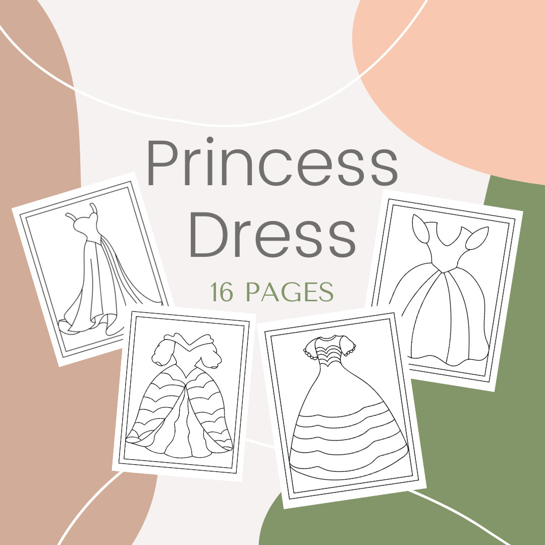 Princess dress printable coloring pages