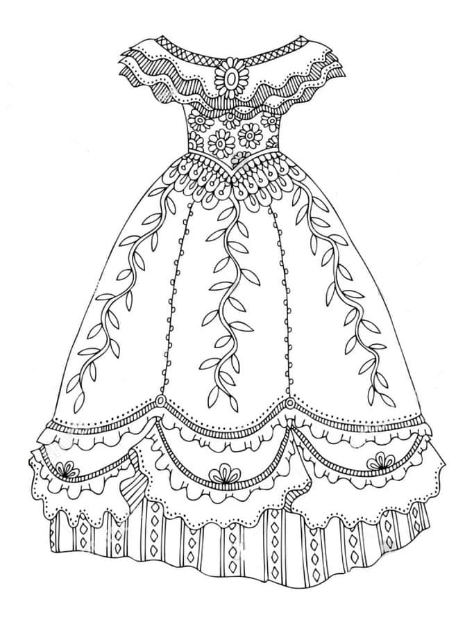 Wonderful dress coloring page