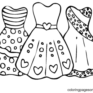 Dress coloring pages printable for free download