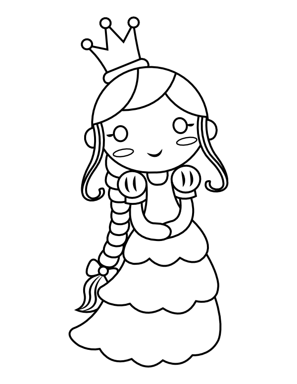 Printable cute princess coloring page