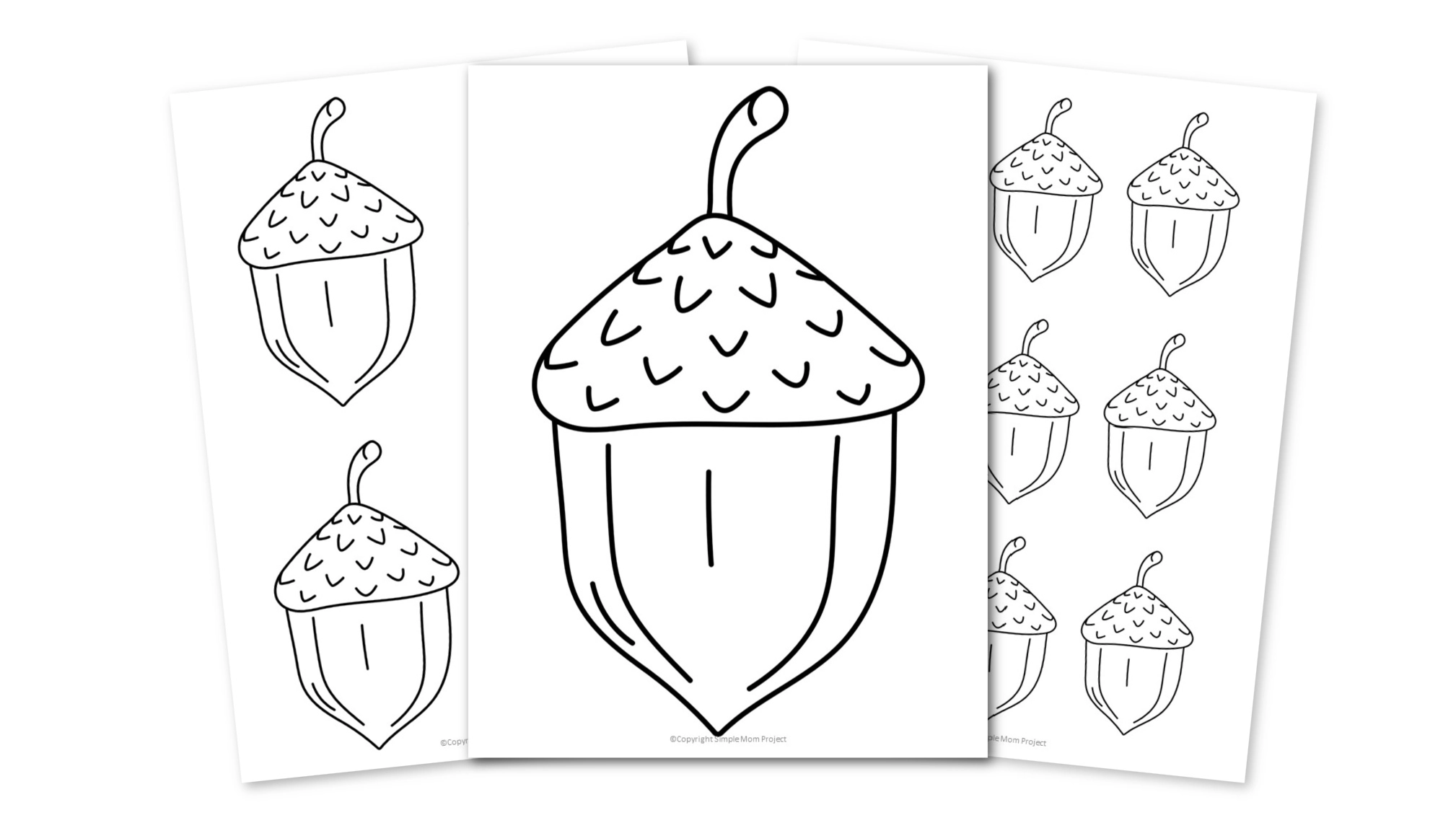 Free printable large medium and small acorn templates â simple mom project