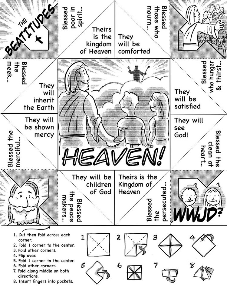 Beatitudes cootie catcher activity â paradise found studio