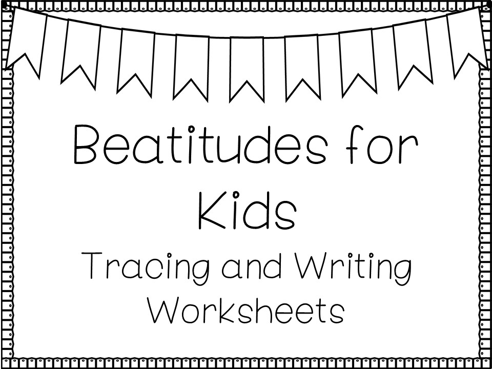 Beatitudes for kids handwriting color worksheets made by teachers