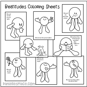 Beatitudes coloring sheets recipes for happiness