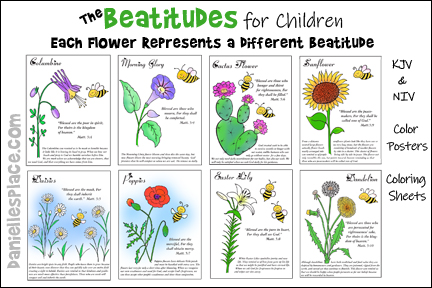 Beatitude flower posters and coloring sheets â niv