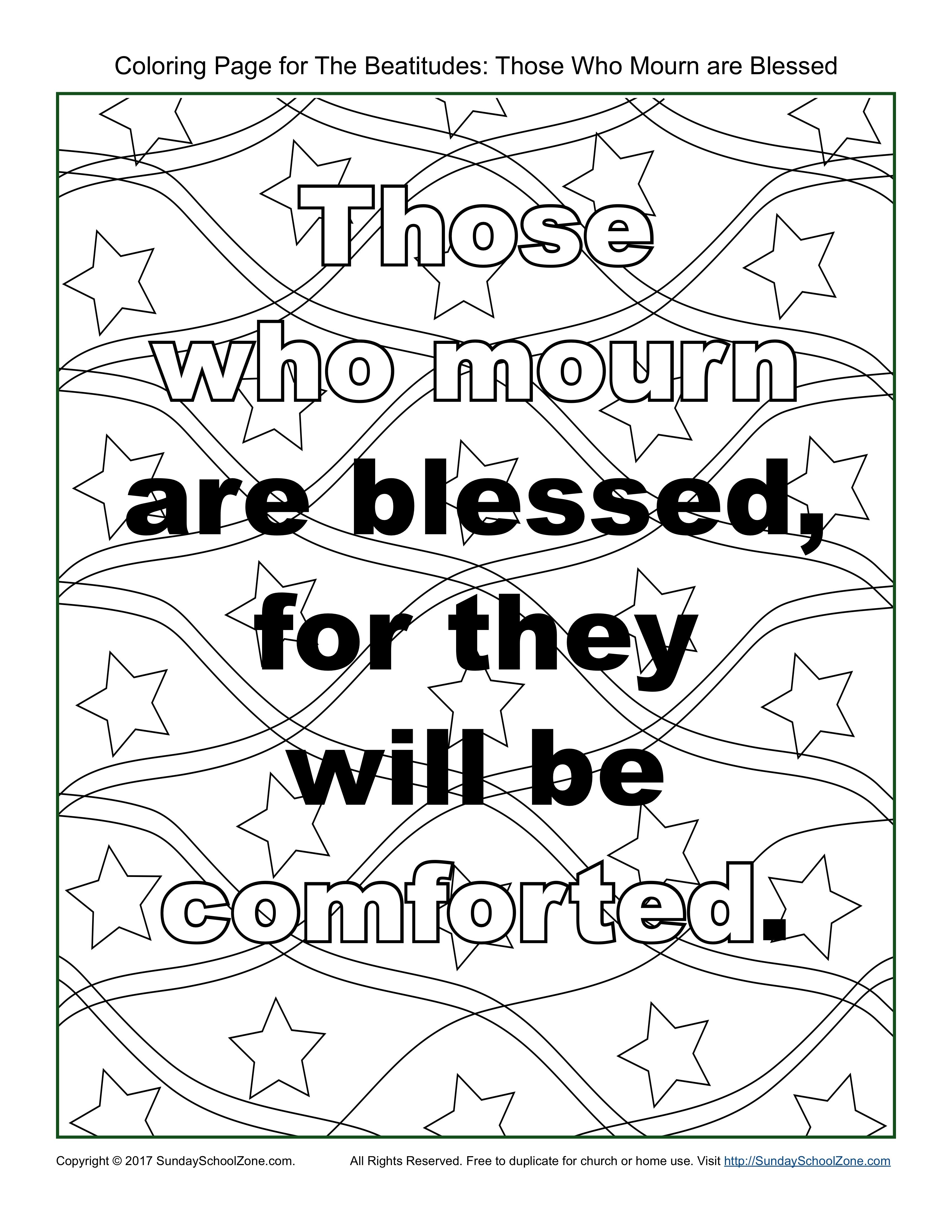Those who mourn beatitudes coloring page sunday school coloring sheets beatitudes heart coloring pages