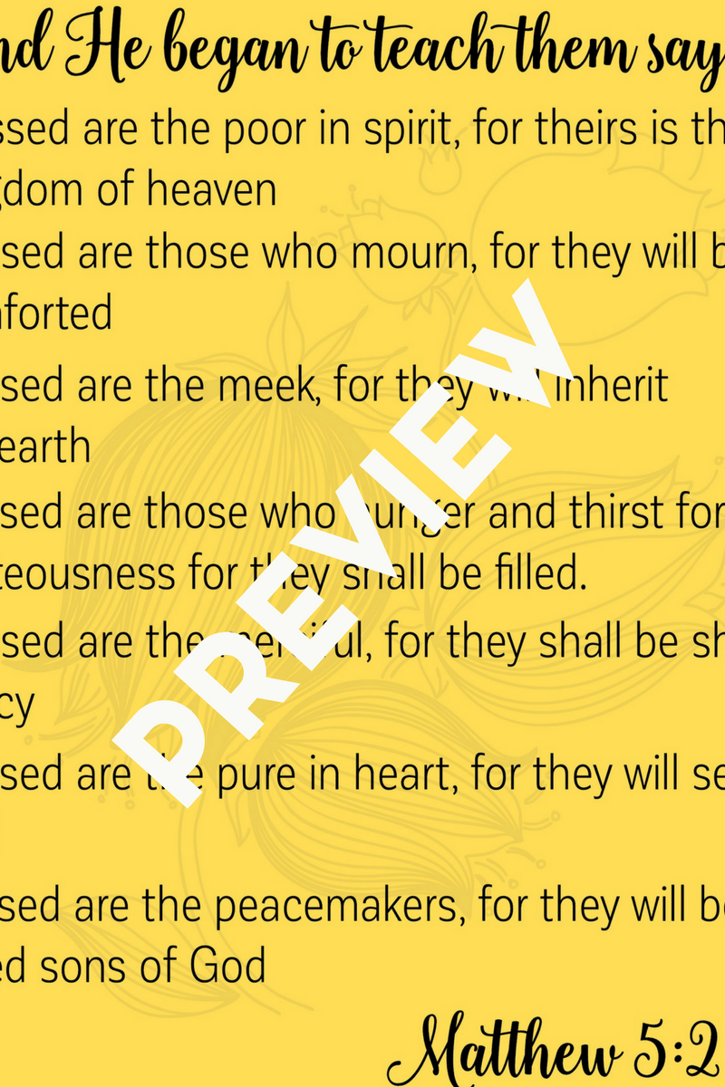 Free printable beatitudes wall art and a brief lesson on mercy