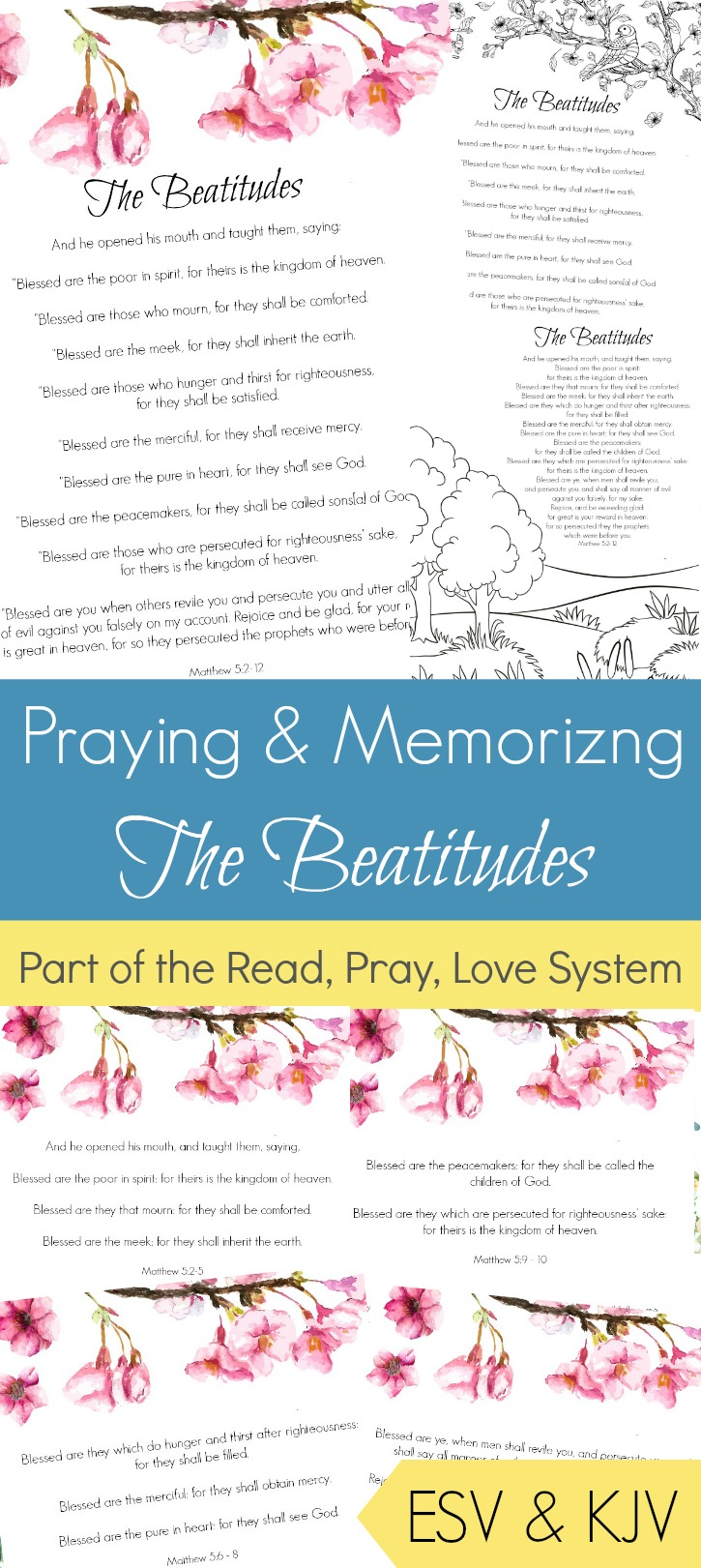 Praying and memorizing the beatitudes printable coloring pages