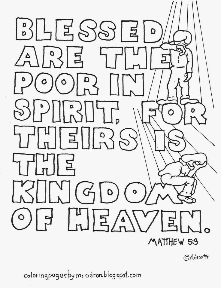 Coloring pages for kids by mr adron matthew blessed are the poor in spirit freâ sunday school coloring pages beatitudes for kids childrens church lessons