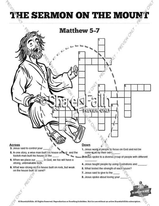 Sermon on the mount beatitudes sunday school coloring pages â