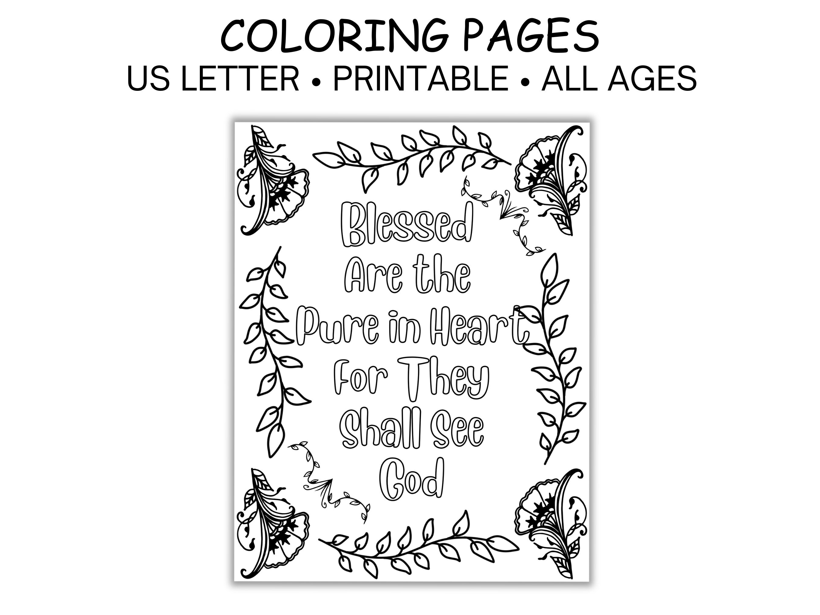 Beatitudes coloring pages all ages kids adults sunday school activities instant download