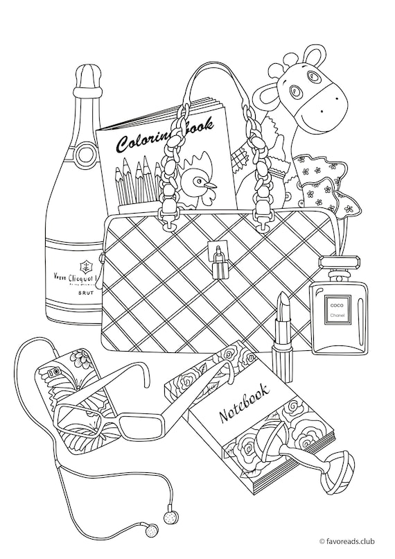Purse printable adult coloring page from favoreads coloring book pages for adults and kids coloring sheets coloring designs