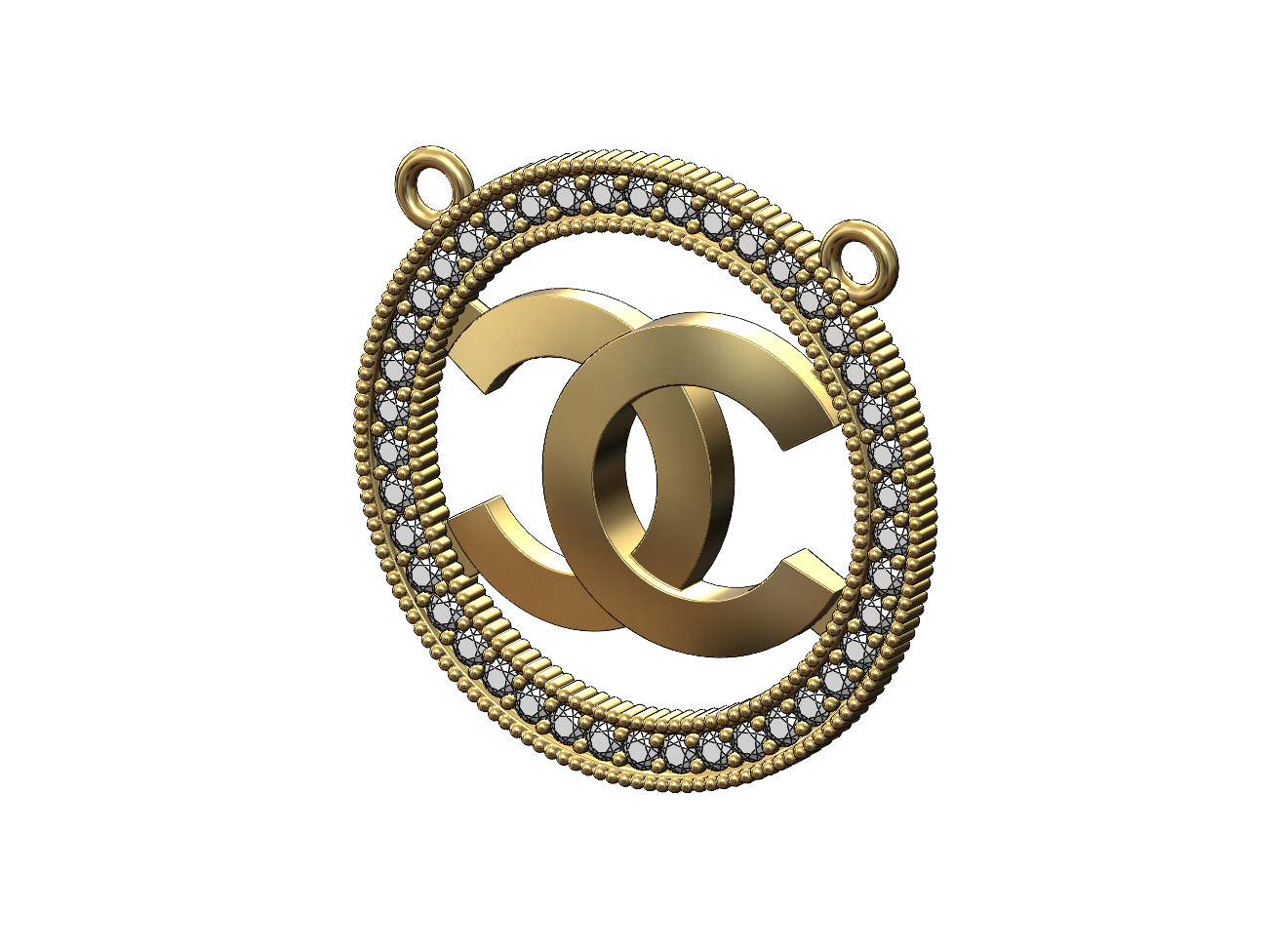 Stl file diamond chanel logo circle pendant d print model ðãd printing model to downloadãcults