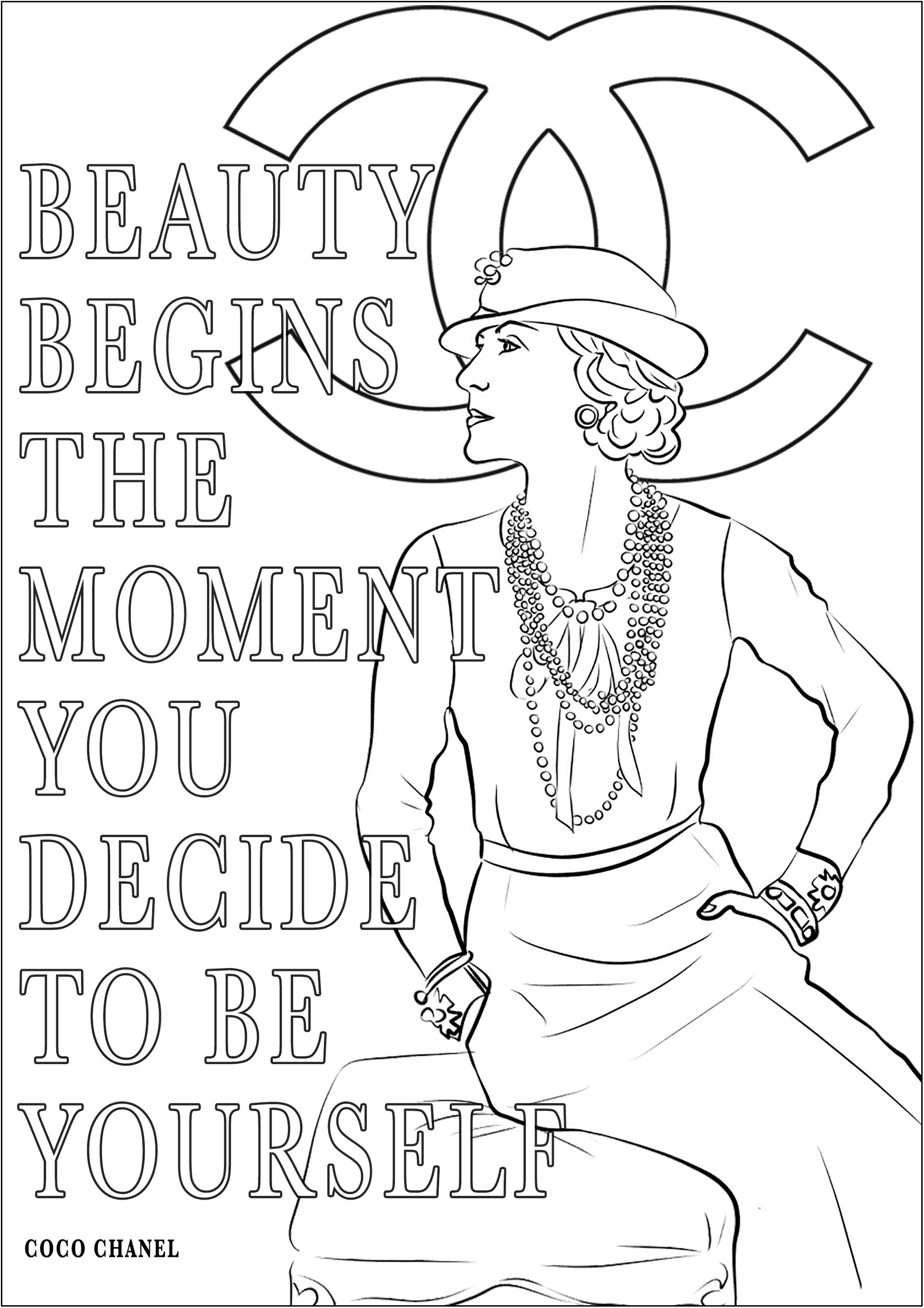 Coco chanel and his quote beauty begins the moment you decide to be yourself