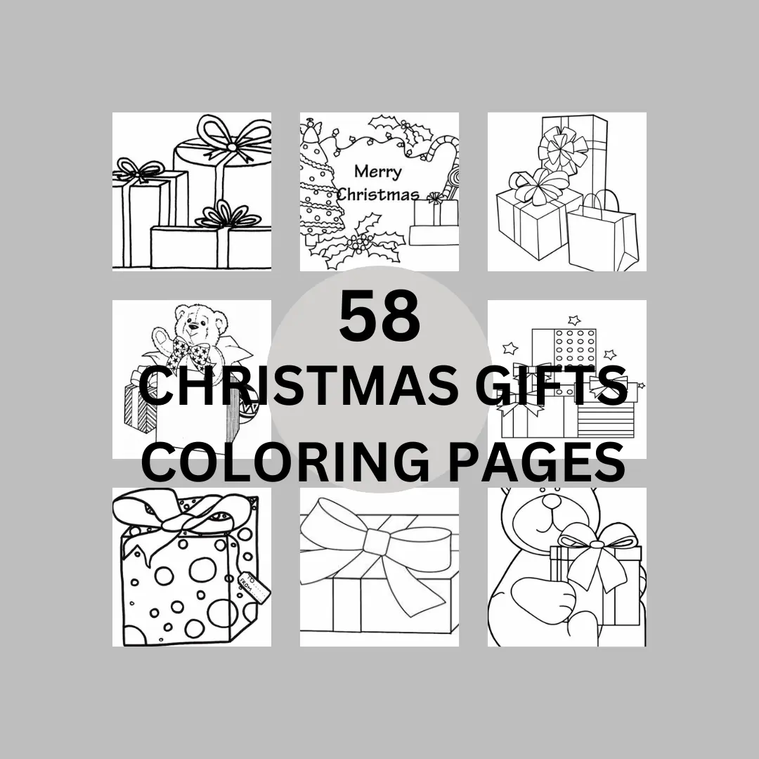 Christmas gift digital downloadable activity coloring pages kids children