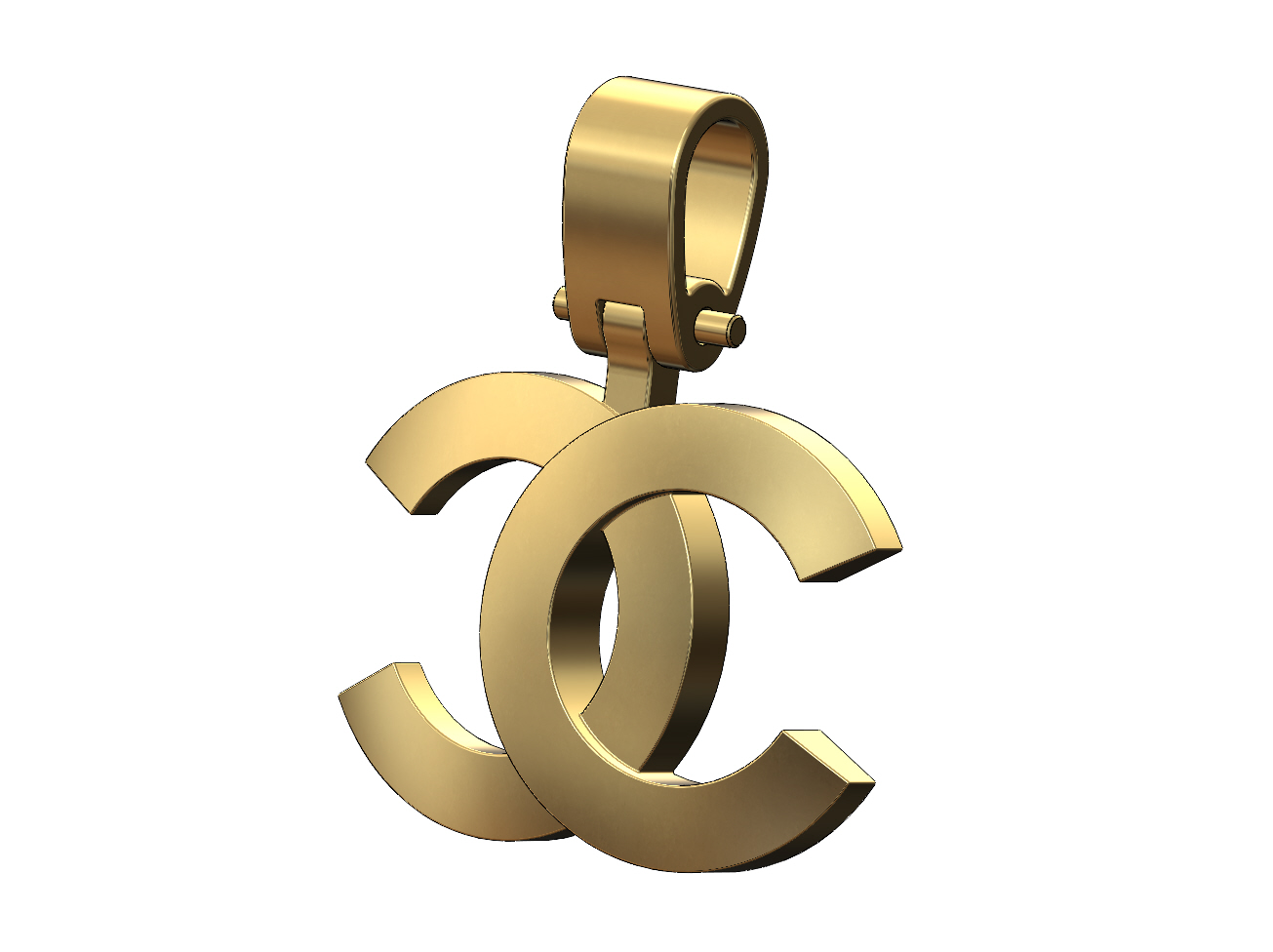 Stl file chanel logo pendant with bail d print model ðãd print object to downloadãcults
