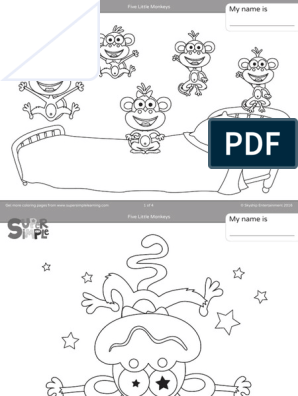 Five little monkeys coloring pages pdf