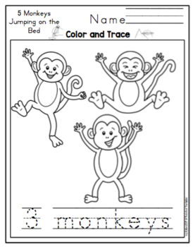 Monkeys jumping on the bed math and literature by preschool printable