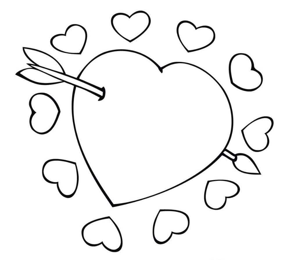 Free printable hearts coloring page