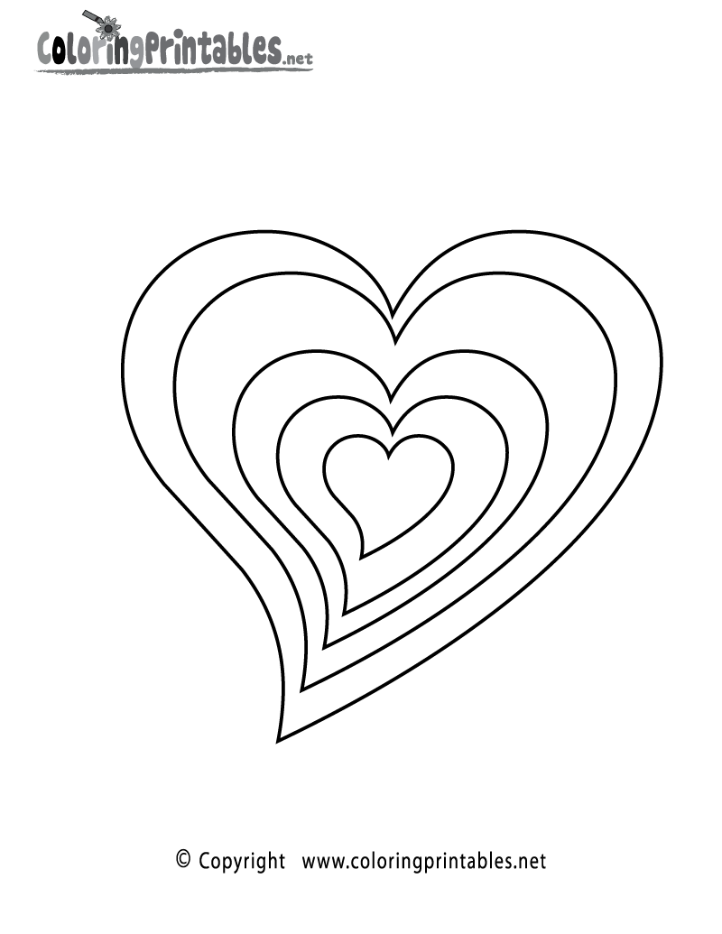 Free printable hearts coloring page