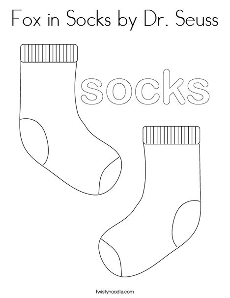 Fox in socks by dr seuss coloring page