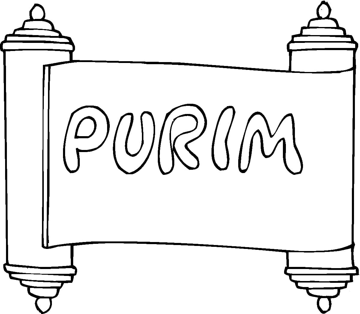 Purim free printable coloring page