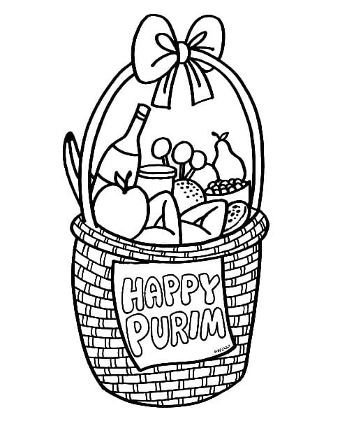 Purim printable coloring page