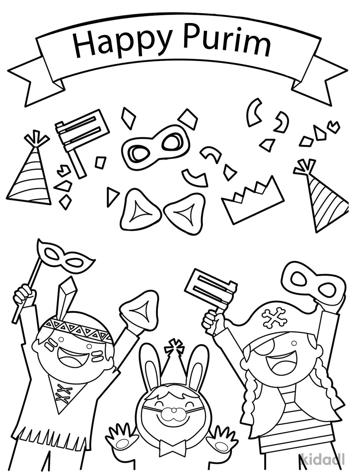 Purim coloring pages printable for free download