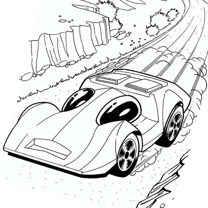 Free racing car coloring page