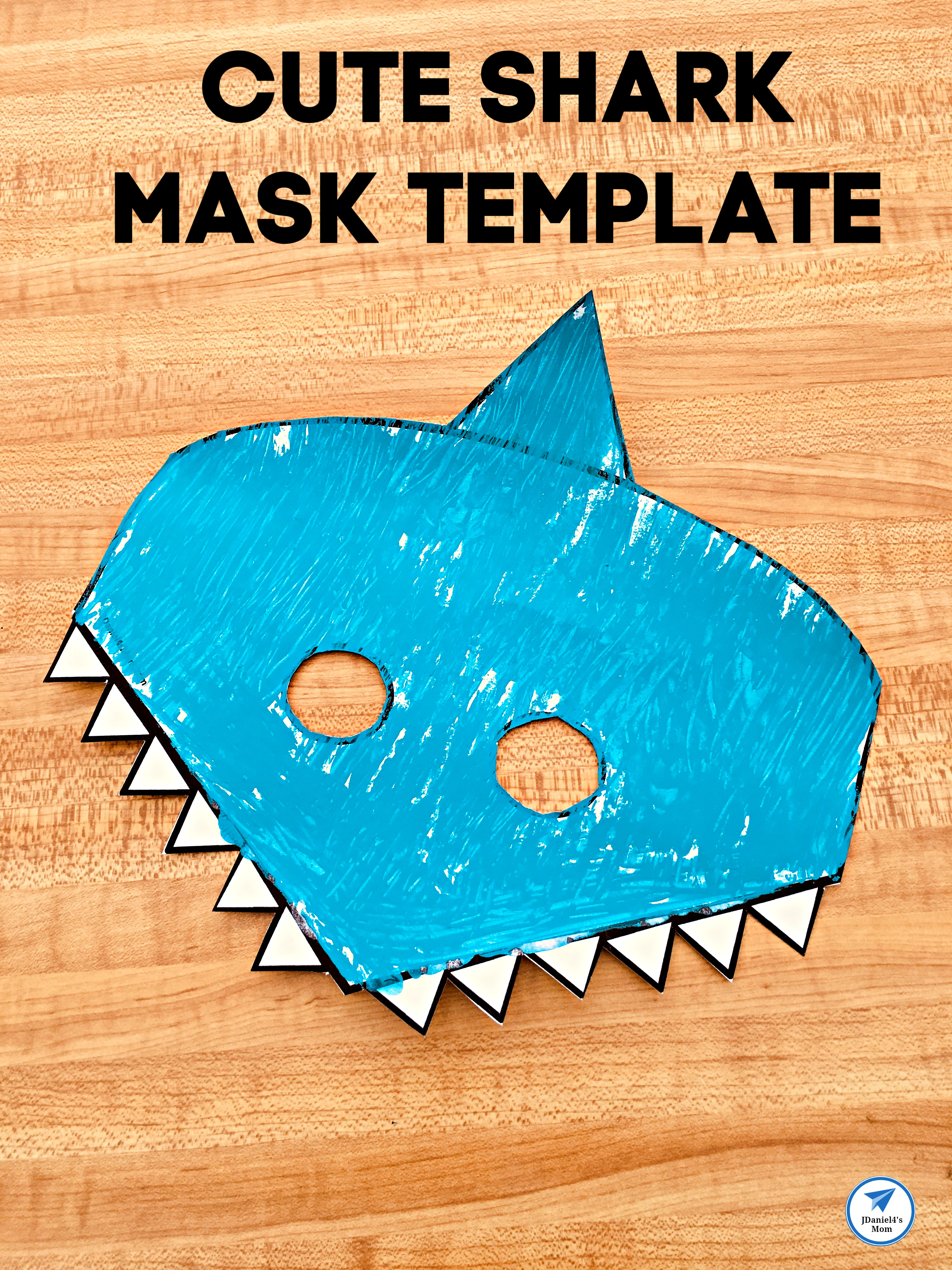 Cute shark mask template