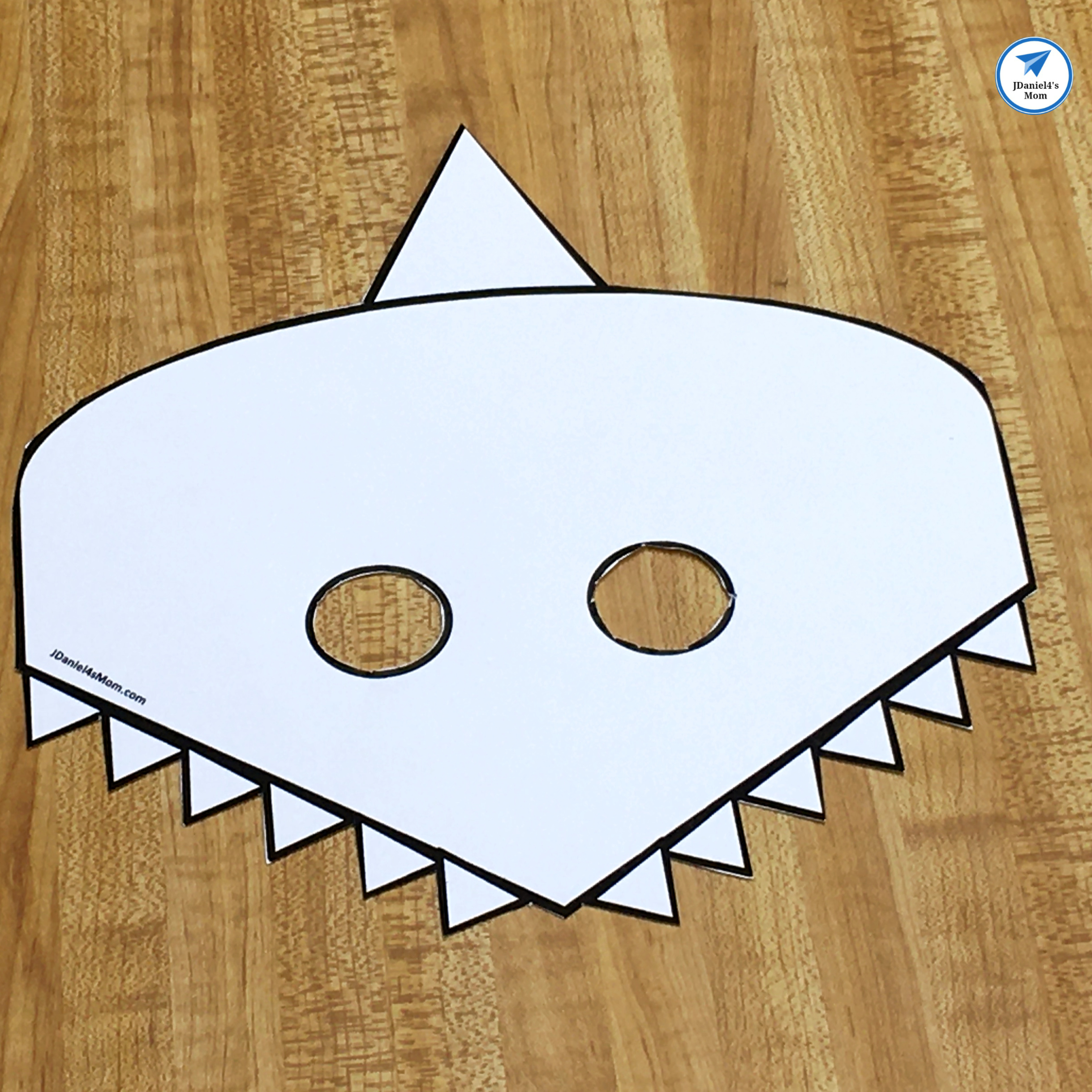 Cute shark mask template