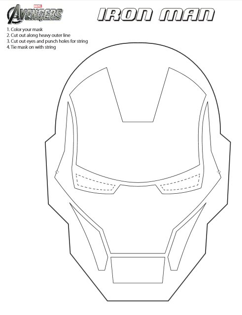 Printable iron man mask to color ironmanevent