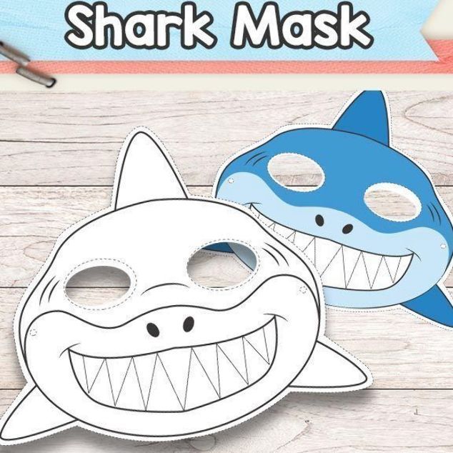 Printable shark mask template