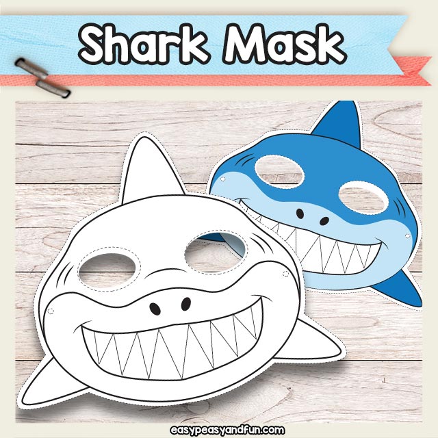 Printable shark mask template â easy peasy and fun hip