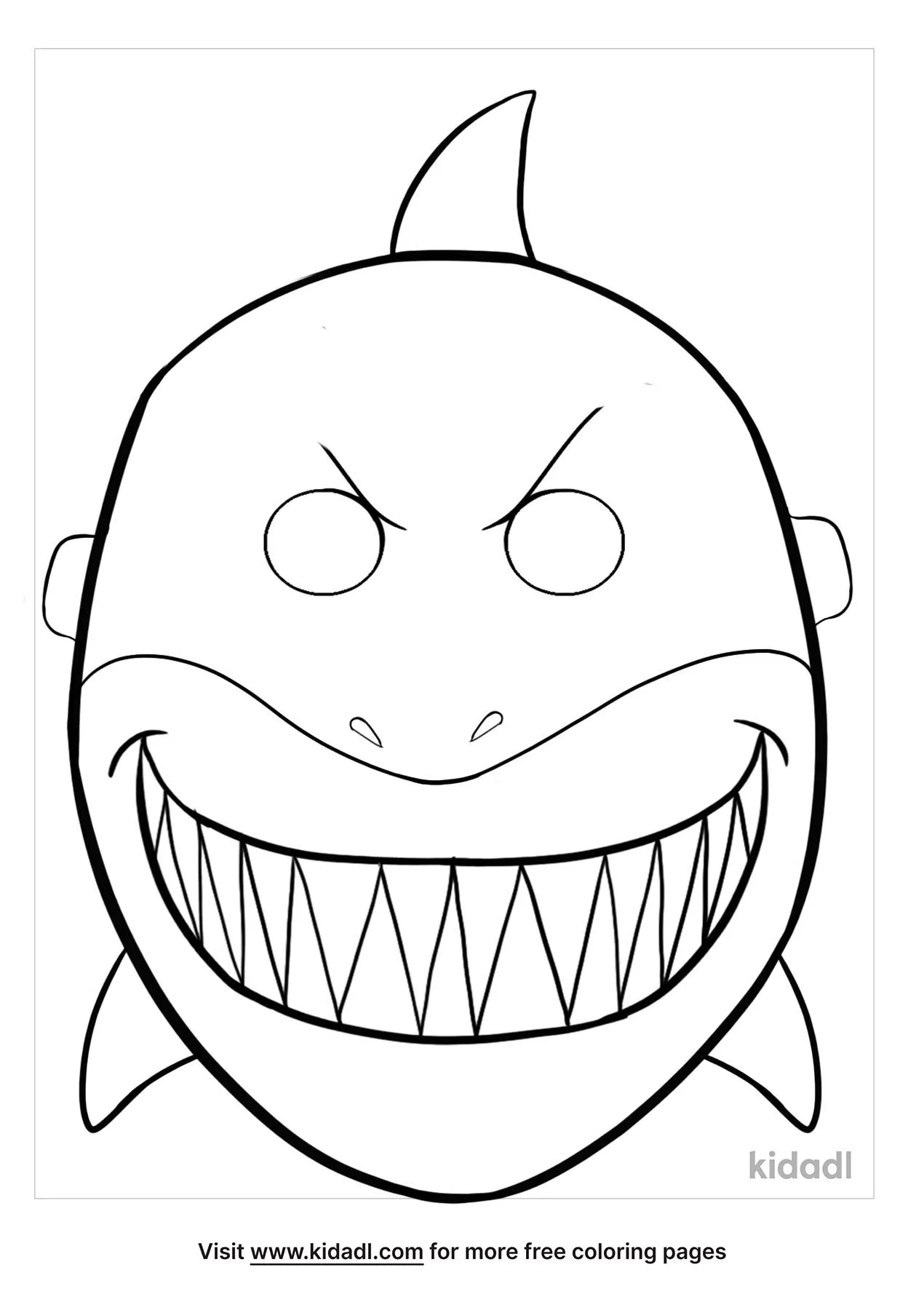 Free shark mask coloring page coloring page printables