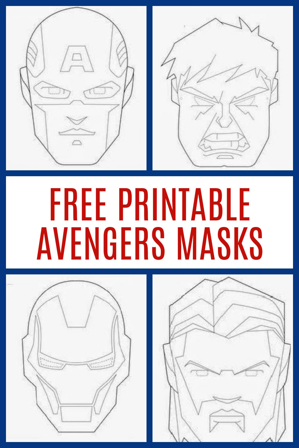 Free printable avengers masks to color