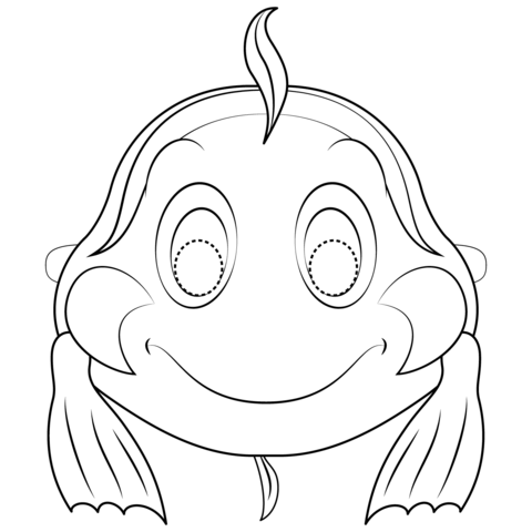 Fish mask coloring page free printable coloring pages