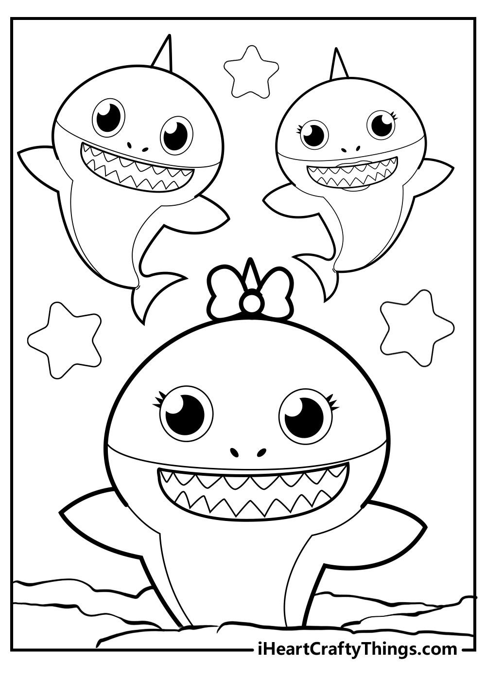 Printable baby shark coloring pages updated