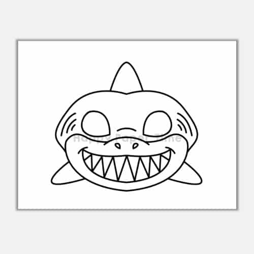 Shark mask paper printable for coloring