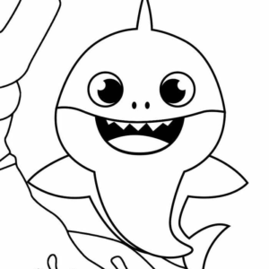 Baby shark coloring pages printable for free download