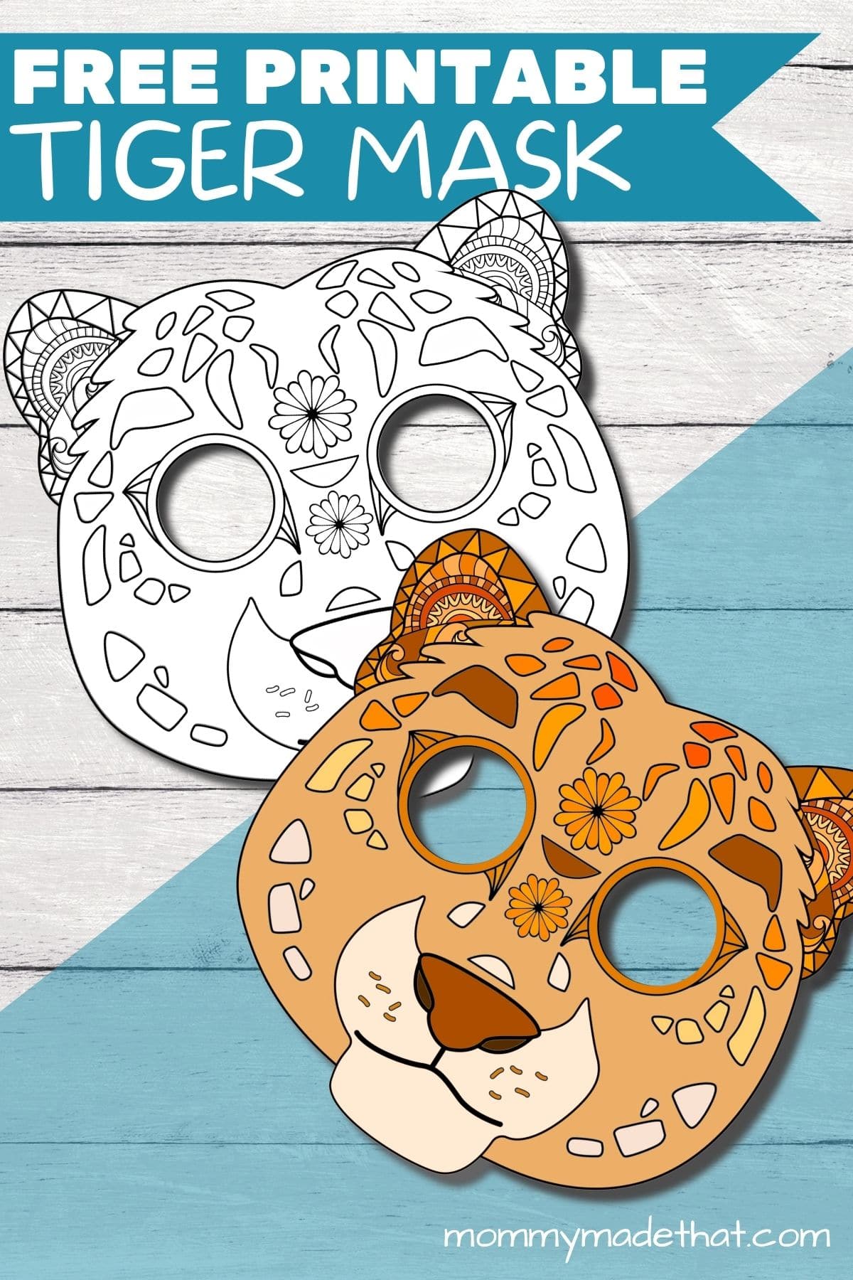 Free printable tiger mask super cute tiger face template